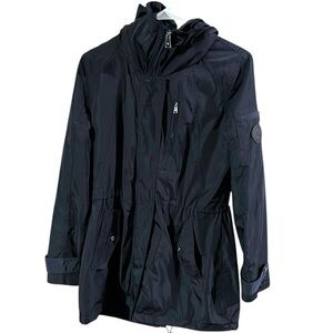 Like New/ RALPH LAUREN Memory ANORAK SWALLOW TAIL RAIN JACKET Navy Blue Size S